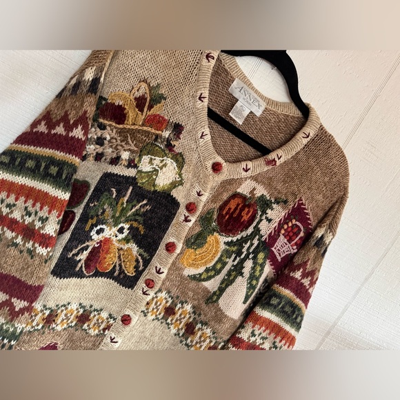 Annex size 22-24w (3x) Stunning vintage Cozy Autumn Harvest Cardigan - Picture 4 of 10